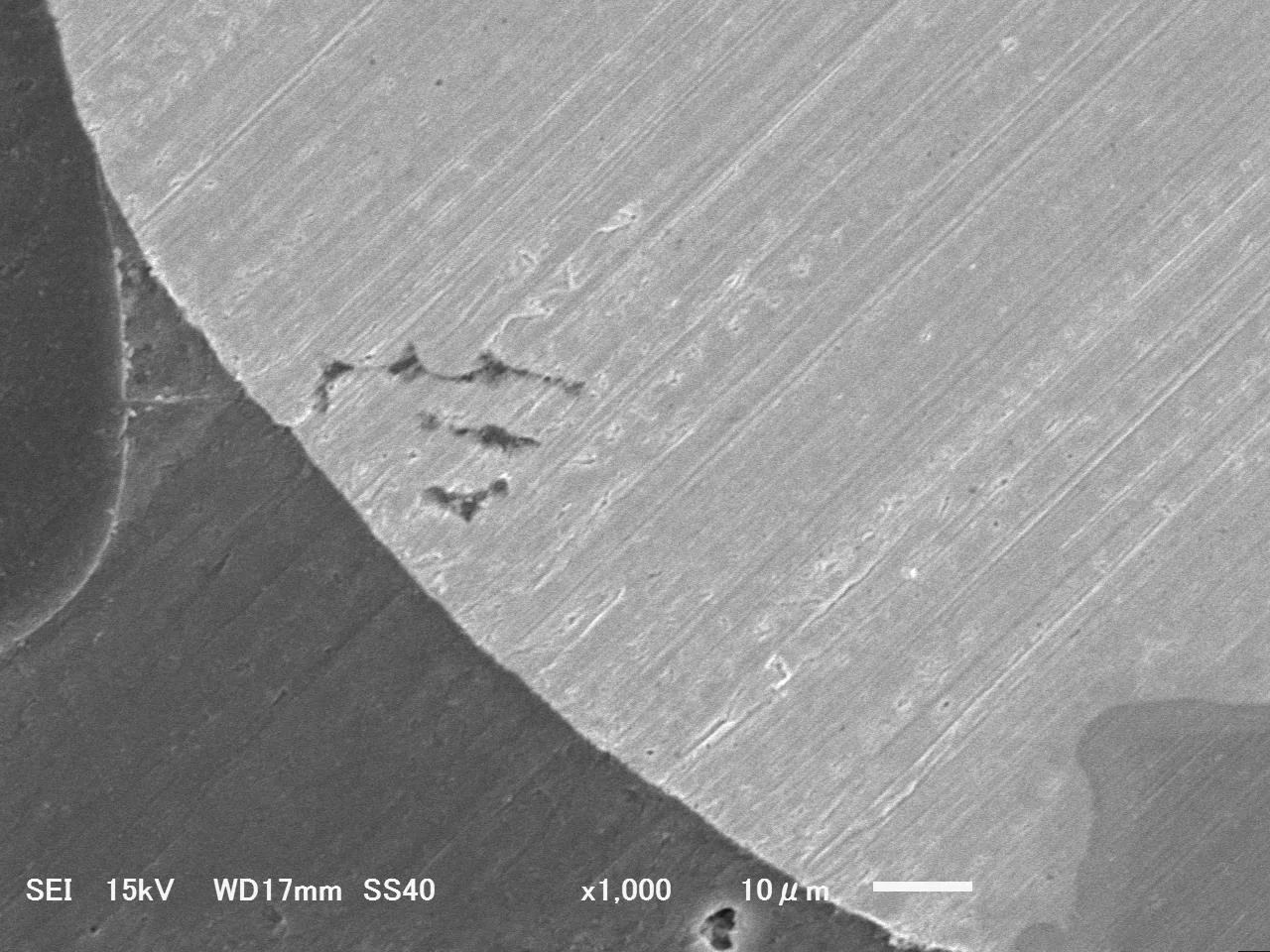 3μm仕上げ後のSEM画像(×1000)高倍率確認